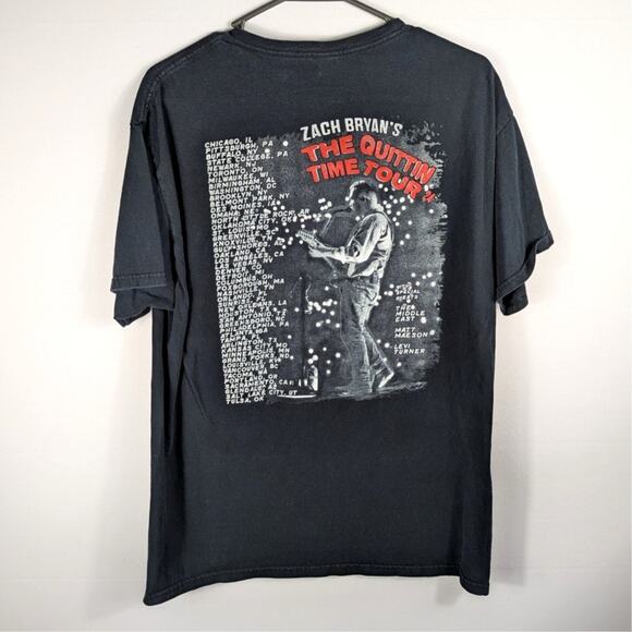 Zach Bryan Quittin Time Tour 2024 T Shirt Men’s Medium Black Concert Tee Graphic - Picture 4 of 5
